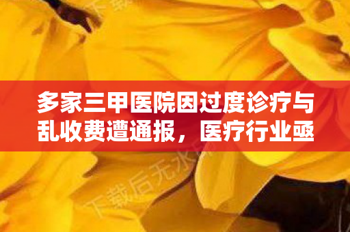 多家三甲医院因过度诊疗与乱收费遭通报，医疗行业亟待规范