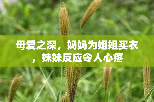 母爱之深，妈妈为姐姐买衣，妹妹反应令人心疼
