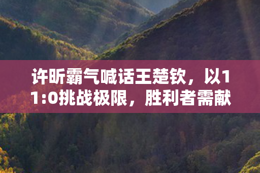 许昕霸气喊话王楚钦，以11:0挑战极限，胜利者需献舞一曲！