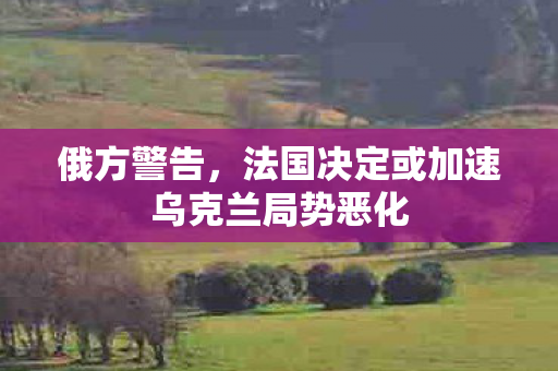 俄方警告，法国决定或加速乌克兰局势恶化