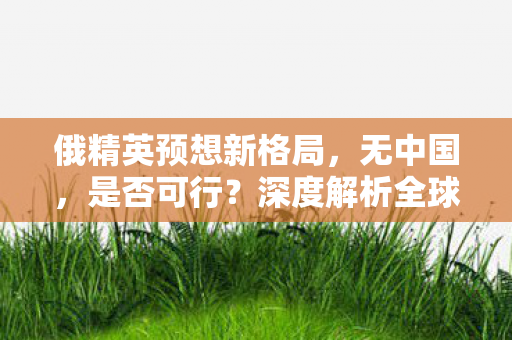 俄精英预想新格局，无中国，是否可行？深度解析全球政治经济新态势
