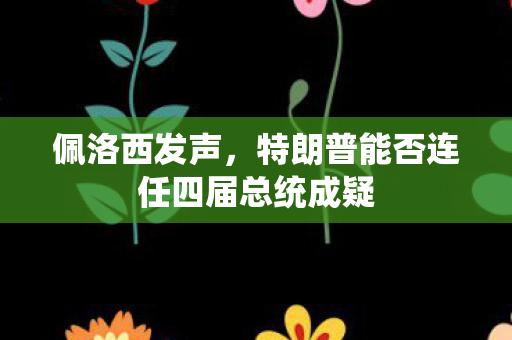 佩洛西发声，特朗普能否连任四届总统成疑