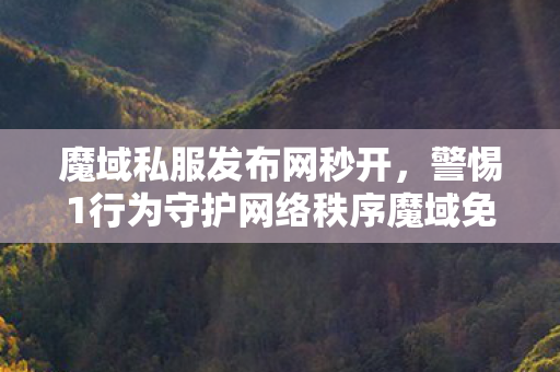 魔域私服发布网秒开，警惕1行为守护网络秩序魔域免费外挂