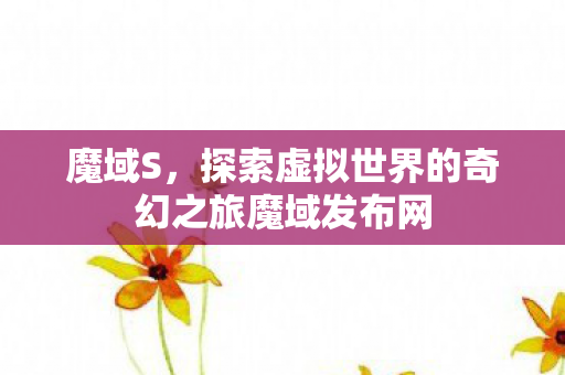 魔域S，探索虚拟世界的奇幻之旅魔域发布网