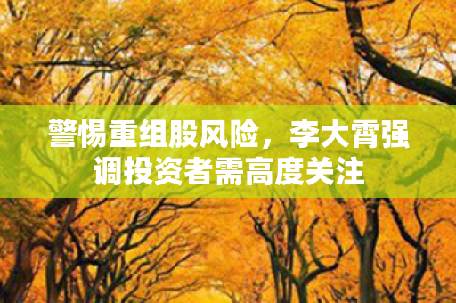 警惕重组股风险，李大霄强调投资者需高度关注
