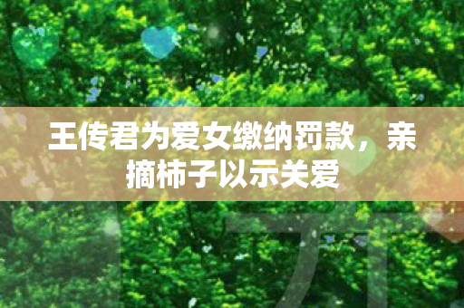 王传君为爱女缴纳罚款，亲摘柿子以示关爱
