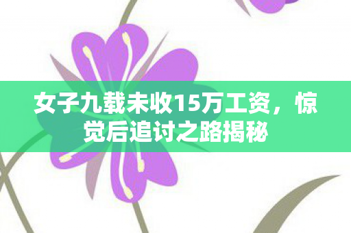 女子九载未收15万工资，惊觉后追讨之路揭秘