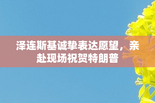 泽连斯基诚挚表达愿望，亲赴现场祝贺特朗普