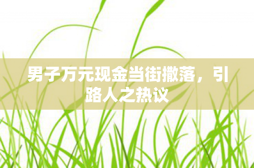 男子万元现金当街撒落，引路人之热议