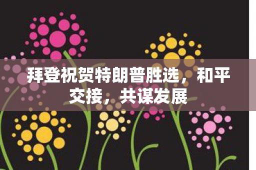 拜登祝贺特朗普胜选，和平交接，共谋发展