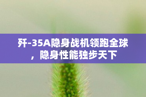 歼-35A隐身战机领跑全球，隐身性能独步天下