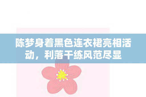 陈梦身着黑色连衣裙亮相活动，利落干练风范尽显