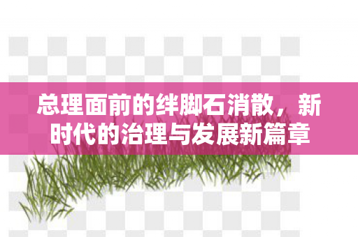 总理面前的绊脚石消散，新时代的治理与发展新篇章