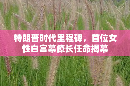 特朗普时代里程碑，首位女性白宫幕僚长任命揭幕