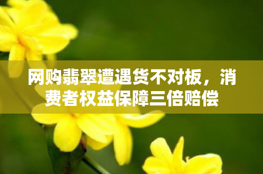 网购翡翠遭遇货不对板，消费者权益保障三倍赔偿