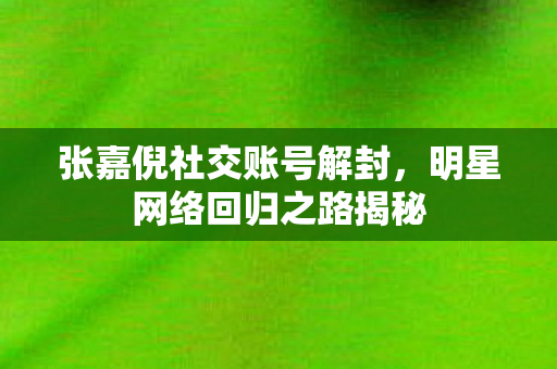 张嘉倪社交账号解封，明星网络回归之路揭秘