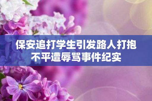 保安追打学生引发路人打抱不平遭辱骂事件纪实