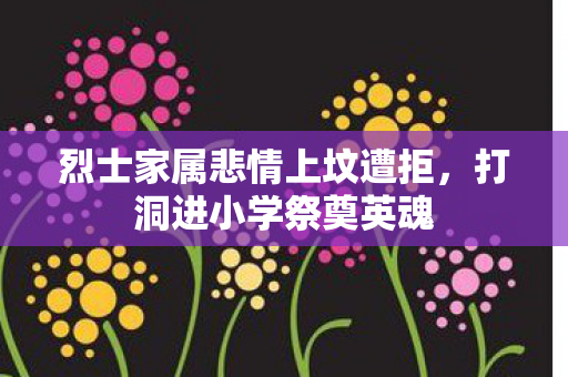 烈士家属悲情上坟遭拒，打洞进小学祭奠英魂