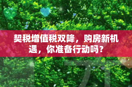 契税增值税双降，购房新机遇，你准备行动吗？