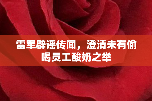 雷军辟谣传闻，澄清未有偷喝员工酸奶之举