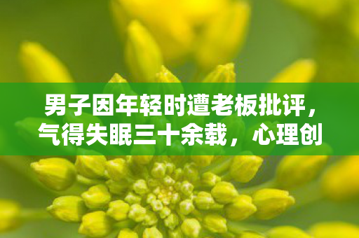 男子因年轻时遭老板批评，气得失眠三十余载，心理创伤与自我疗愈的漫长旅程