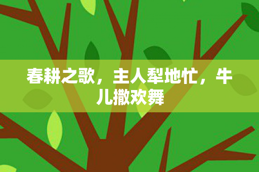 春耕之歌，主人犁地忙，牛儿撒欢舞