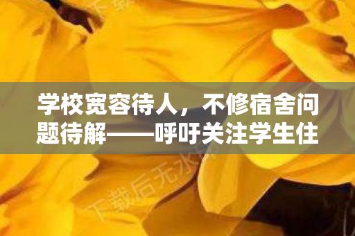 学校宽容待人，不修宿舍问题待解——呼吁关注学生住宿条件与教育责任