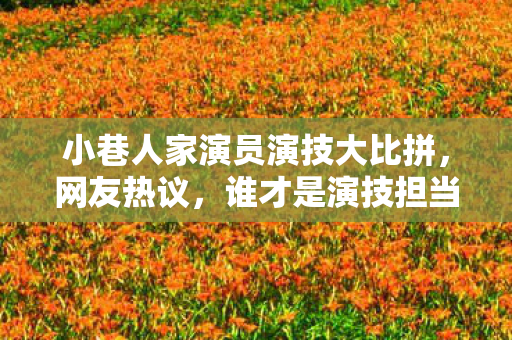小巷人家演员演技大比拼，网友热议，谁才是演技担当？