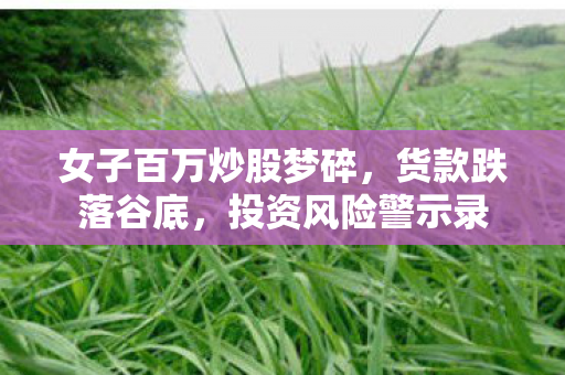 女子百万炒股梦碎，货款跌落谷底，投资风险警示录