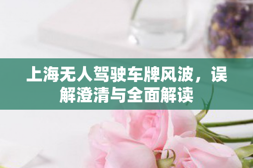 上海无人驾驶车牌风波，误解澄清与全面解读