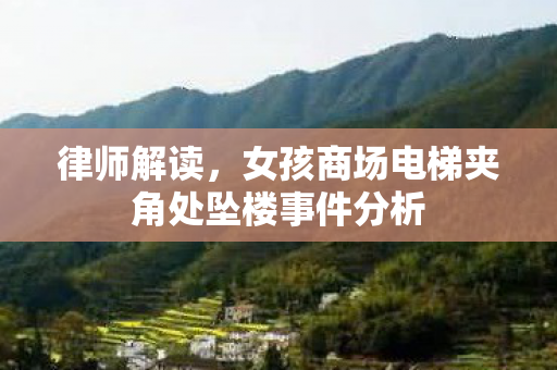 律师解读，女孩商场电梯夹角处坠楼事件分析